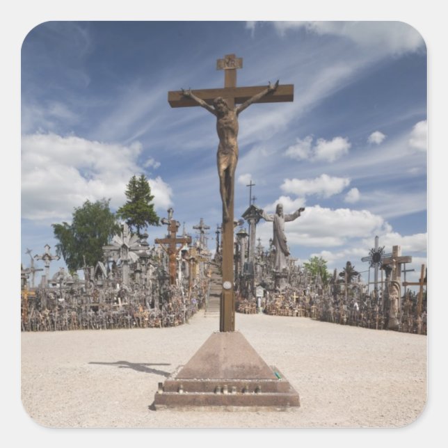 Adesivo Quadrado Lituânia, Lituânia Central, Siauliai, Hill 6 (Frente)