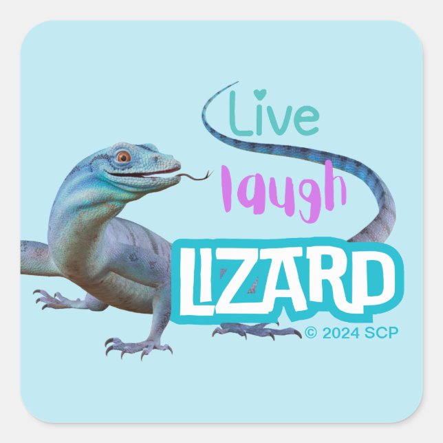 Adesivo Quadrado Live Laugh Lizard (Frente)