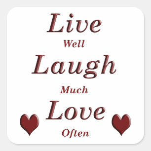Adesivo Quadrado Live Laugh Love
