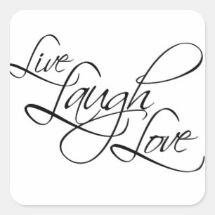 Adesivo Quadrado Live Laugh Love Personalizar Produto
