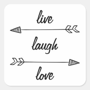 Adesivo Quadrado Live, Laugh, Love Sticker