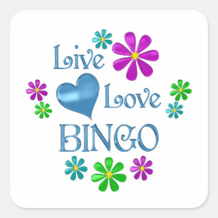 Adesivo Quadrado Live Love Bingo