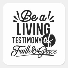 Adesivo Quadrado Living Testimony Bible Quote Christian Motivation