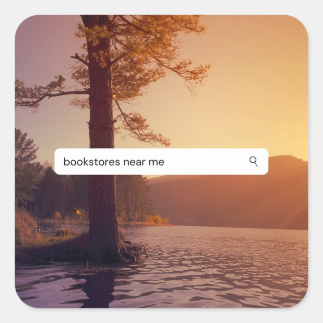 Adesivo Quadrado Livrarias perto de mim perto do lago (Frente)