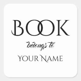 Adesivo Quadrado Livro clássico pertence ao seu nome Sticker quadra