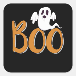 Adesivo Quadrado Livro com Ghost Spooky Halloween Trick ou Treat