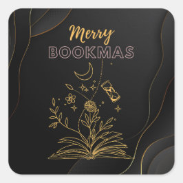 Adesivo Quadrado Livro de Natal de Bookmas felizes