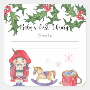 Adesivo Quadrado Livro de registro de presente de baby shower de in