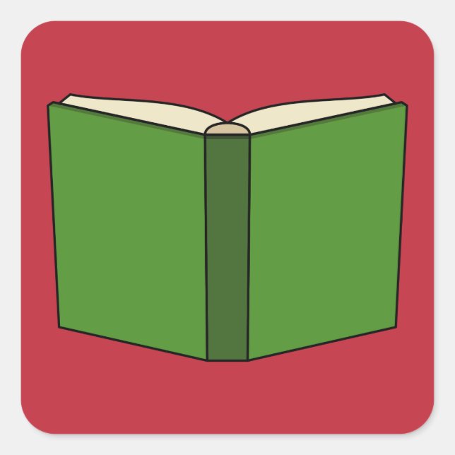 Adesivo Quadrado Livro Verde da Cartoon (Frente)