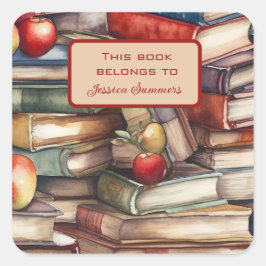 Adesivo Quadrado Livro Whimssic e Apple Lovers Nomes de Livro