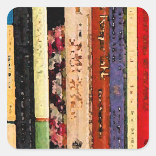 Adesivo Quadrado Livros