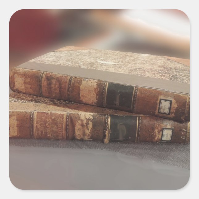 Adesivo Quadrado Livros antigos (Frente)