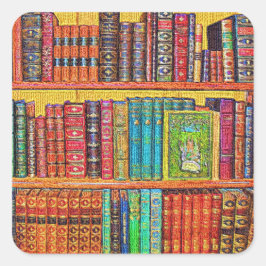 Adesivo Quadrado Livros de biblioteca