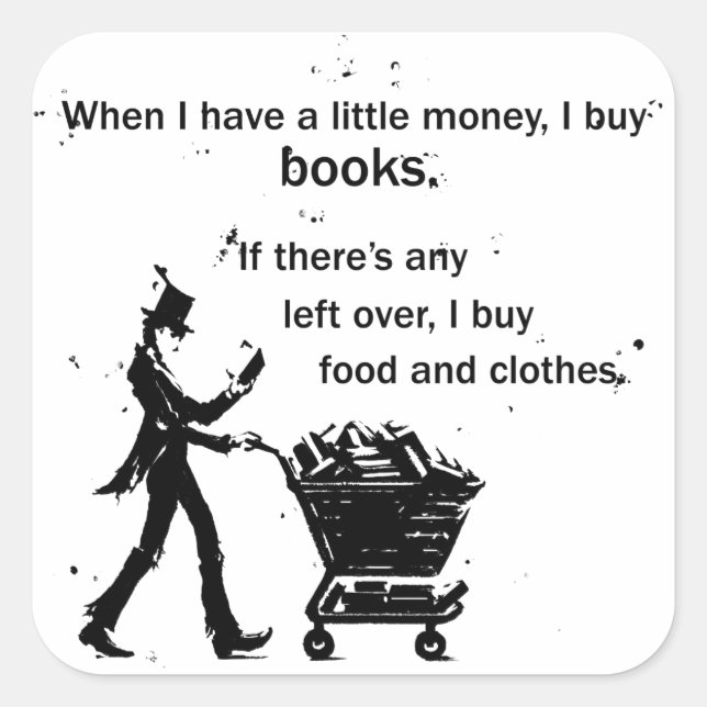 Adesivo Quadrado Livros de Comprar (Frente)