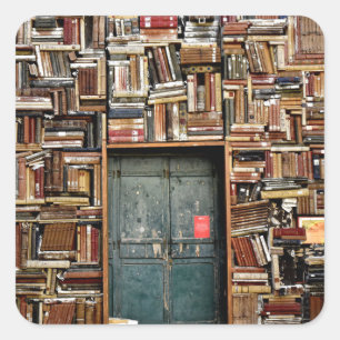 Adesivo Quadrado Livros e Livros