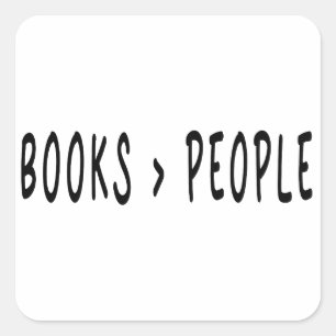 Adesivo Quadrado Livros melhores que Pessoas, laptop de livros