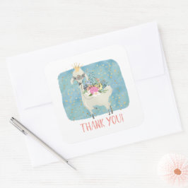 Adesivo Quadrado Llama Ama Obrigado Lindas Meninas Adoráveis Aniver