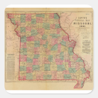 Adesivo Quadrado Lloyd's Office Map of Missouri (1861)