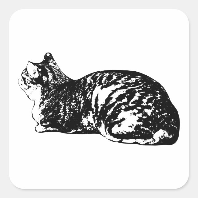 Adesivo Quadrado Loaf Life, Tabby Edition (Frente)
