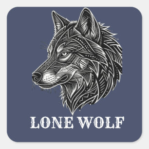 ADESIVO QUADRADO LOBO SOLITÁRIO