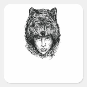 Adesivo Quadrado Lobo Solitário