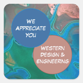 Adesivo Quadrado Local de Trabalho do Escritório Gem Azul de Apreci