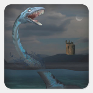 Adesivo Quadrado Loch Ness Monster (Creeptid)