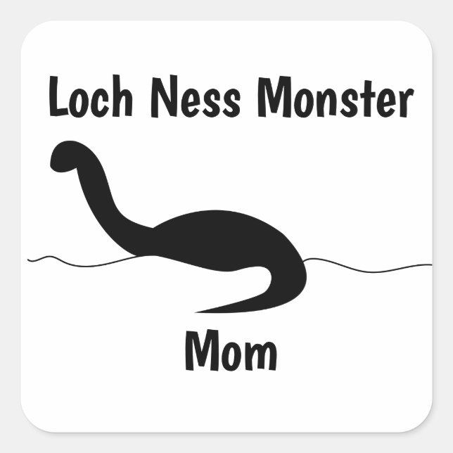 Adesivo Quadrado Loch Ness Monster Mãe Personalização Engraçada (Frente)