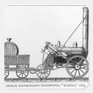 Adesivo Quadrado Locomotiva de George Stephenson, "Rocket", 1829