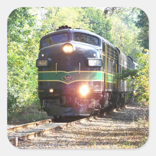 Adesivo Quadrado Locomotiva de Leitura da Estrada de Ferro 903 (Frente)