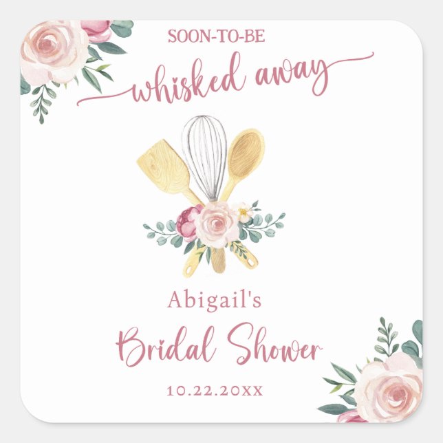 ADESIVO QUADRADO LOGO BREVEMENTE LEVADA PARA CHUVEIRO DE NOIVA (Frente)