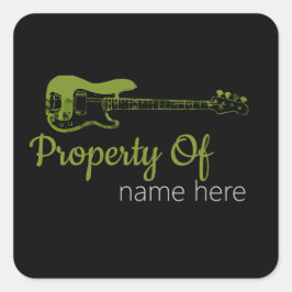 Adesivo Quadrado Logo Personalizado de Violão Acústico
