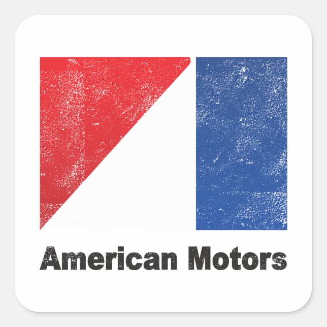 Adesivo Quadrado Logotipo Afastado da Motors Americana (Frente)