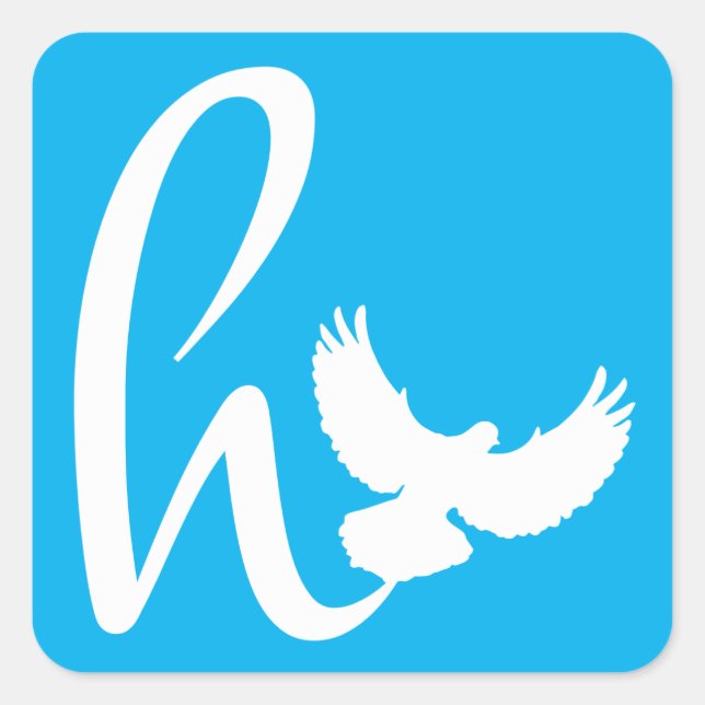 Adesivo Quadrado Logotipo azul da Universidade do Céu (Frente)