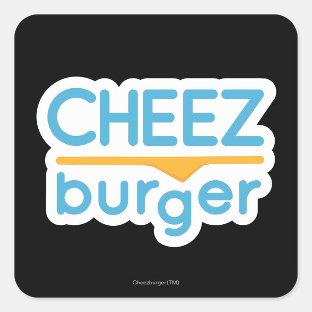 Adesivo Quadrado Logotipo Cheezburger (cor) (Frente)