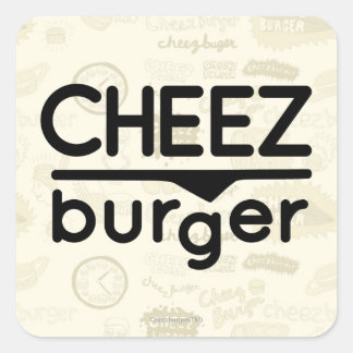 Adesivo Quadrado Logotipo Cheezburger (preto)
