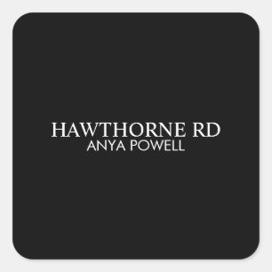 Adesivo Quadrado Logotipo Comercial de Tipografia Atemporal