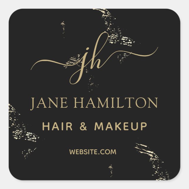 Adesivo Quadrado Logotipo comercial do Monograma (Frente)