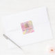 Adesivo Quadrado Logótipo cor-de-rosa-arco-íris brilho mágica maqui (Envelope)