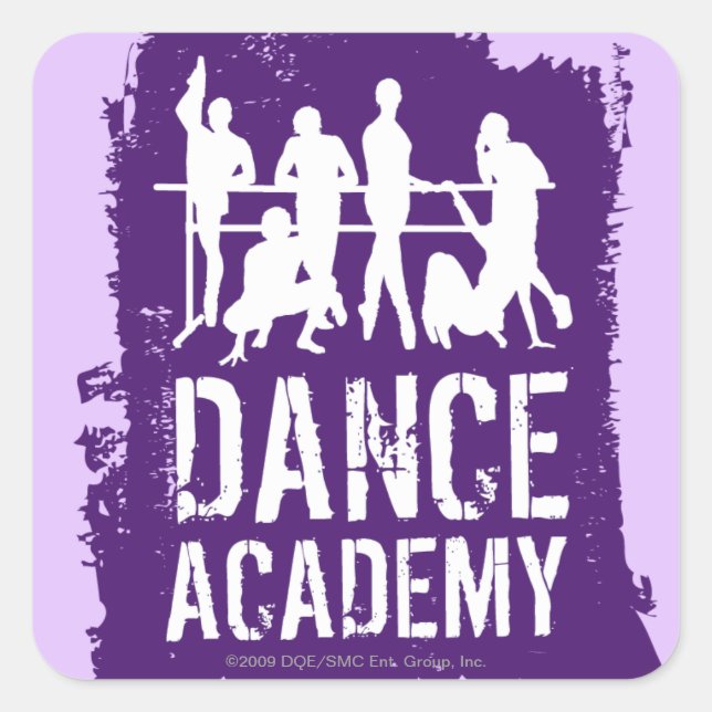 Adesivo Quadrado Logotipo da Dance Academy Silhouettes (Frente)