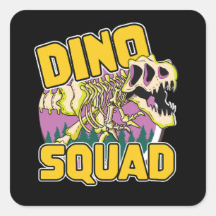 Adesivo Quadrado logotipo da Dino Squad