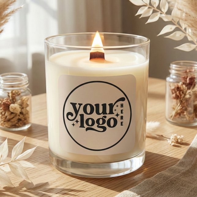 Adesivo Quadrado Logotipo da Empresa Personalizada Aqui (Custom Company Business Your Logo Here Square Sticker)