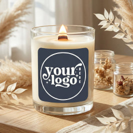 Adesivo Quadrado Logotipo da Empresa Personalizada Aqui Azul Marinh