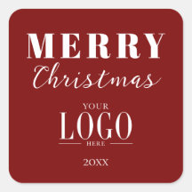 Logotipo da Empresa Vermelho Branco Natal Minimali