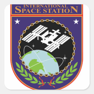 Adesivo Quadrado Logotipo da insígnia da estação espacial internaci