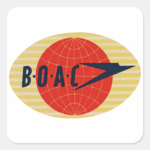 Adesivo Quadrado Logotipo da linha aérea Vintage BOAC
