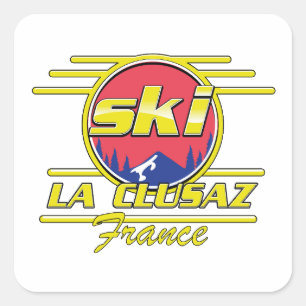 Adesivo Quadrado Logotipo da Morzine France Ski 80s