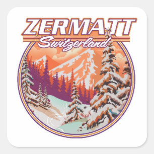 Adesivo Quadrado Logotipo da suiça Zermatt