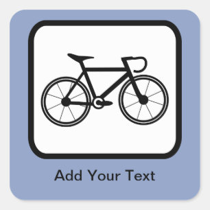 Adesivo Quadrado Logotipo de ciclista personalizável