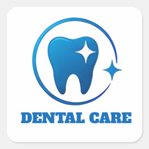 Adesivo Quadrado 🦷 Logotipo de Cuidados Odontológicos Clínica Odon